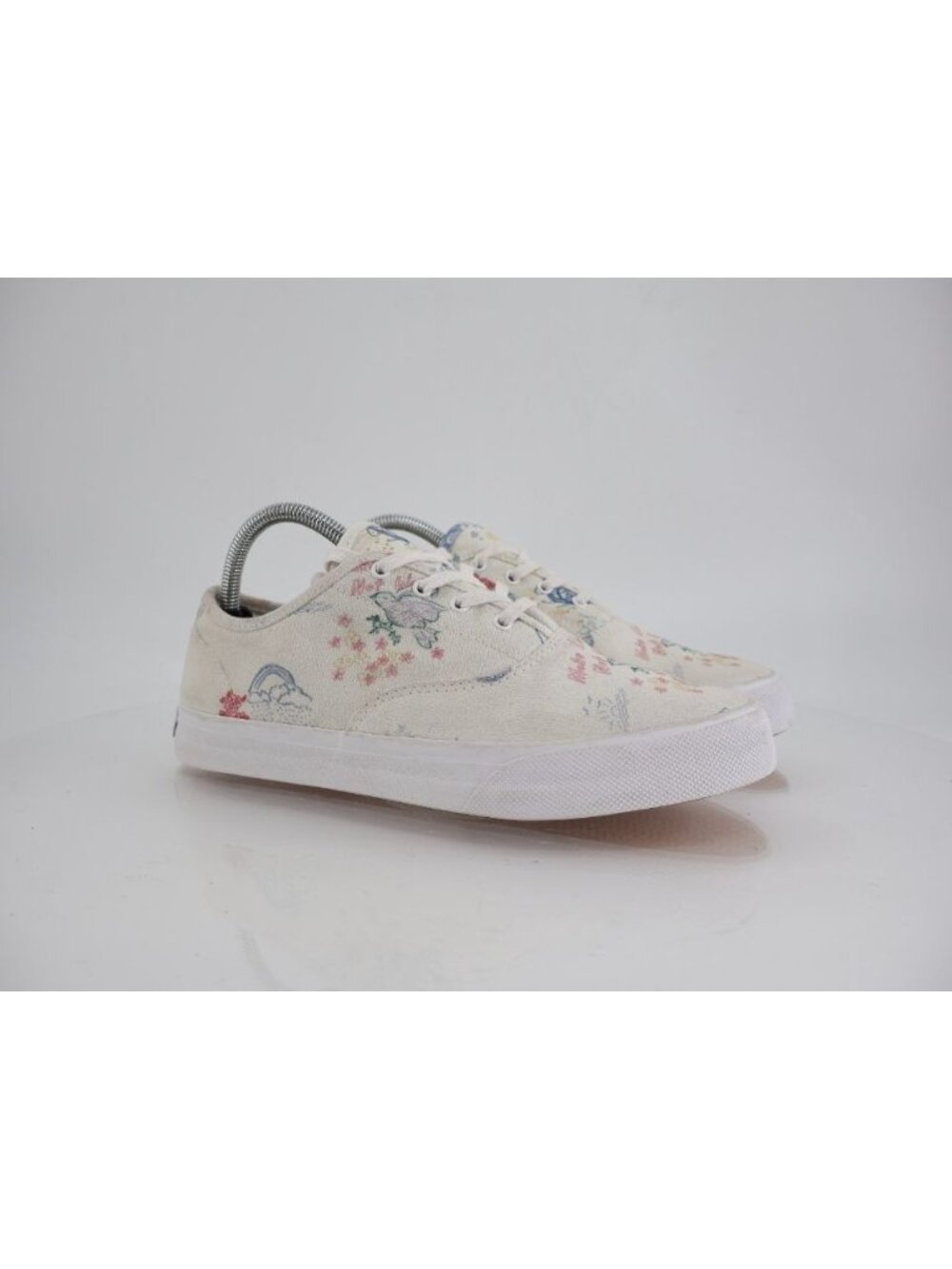 Reformation Hazel Canvas Sneakers Women’s Floral Embroidered Low Top Shoes Sz 10